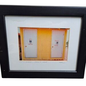 Funny Art Print Sit N Wiggle Stand N Shake Doors Photo Matted Framed Signed